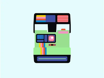 polaroid camera camera icon colourful daily 100 challenge film camera flatdesign graphic design illustration kodak logo modern design photographer polaroid retro design retro logo simple snap vector vintage vintage design