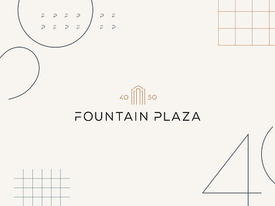 Hero Logo - 40/50 Fountain Plaza branding buffalo building identity logo modular design postmodern rebrand