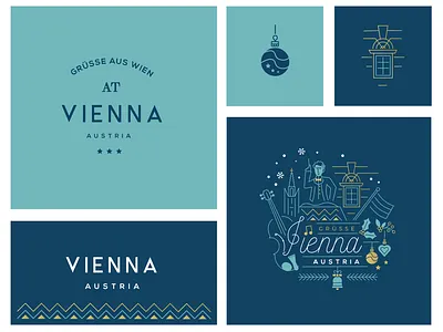 Vienna branding city country design icon illustration lineart typography vector vienna