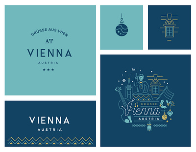 Vienna branding city country design icon illustration lineart typography vector vienna