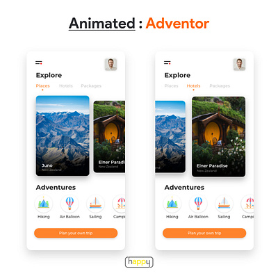 Adventor App for Real The Adventurers adventure app branding clean design expedition explore latest minimal mobile nature simple travel travelling trek trekking trend ui ux wanderlust