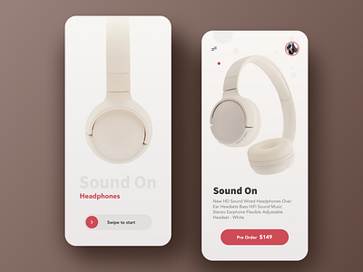 Landing Page Concept Headphone app appdesign color creative design headphones landing landing page design landingpage minimalist ui ux