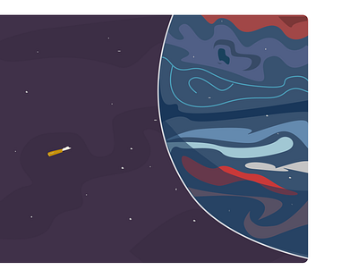 Journey to planet Alyar-214 design flat illustraion planet sci fi space vector web