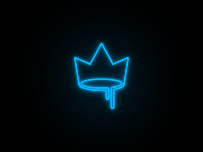 Neon Crown blue branding crown design flat icon illustration logo vector