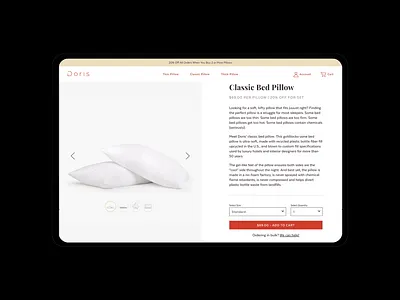 DORIS // PRODUCT DETAIL brand identity cleaning ecommerce landing page minimal pdp product detail page product page uiux design web design