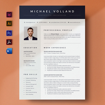 Modern CV or Resume a4 clean cover letter creatiforest creative curriculum vitae cv cv design minimal resume template resume word