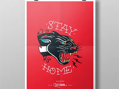 Poster Panther animals artist design drawing dribbble illustration poster tattoo tattoo art
