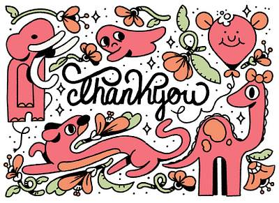 Thank You Card! card design illustration illustration design illustration digital illustrations illustrations／ui illustrator thankyou