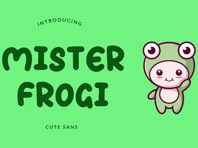 Mister Frogi Display Font brand branding children display font food game hand handwritten lettering logo modern pathfinderstd playful sans serif toys