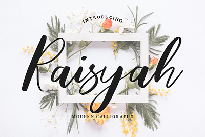 Raisyah Calligraphy Script Font beautiful brush calligraphy font foundry hand handwritten lettering ligature luxury modern script signature typography wedding