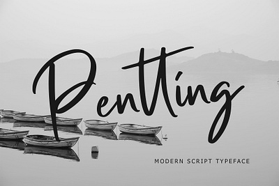 Pentting Modern Script Font beautiful brush calligraphy elegant font hand handwritten lettering ligature luxury modern pathfinderstd script signature typography wedding