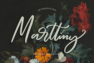 Marttiny Modern Script Font beautiful brush calligraphy font foundry hand handwritten lettering ligature luxury modern script signature typography wedding