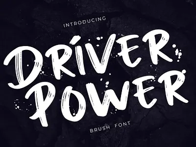 Driver Power Brush Grunge Font brand branding brush car extreme fitness font grunge gym hand handwritten lettering logo modern pathfinderstd sans serif sport