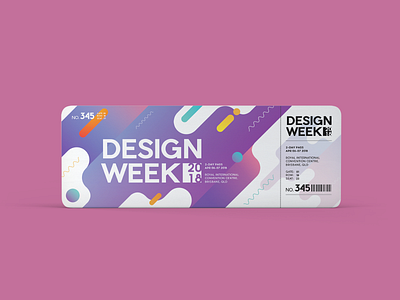 Design Week 2018 – Event Pass abstract branding conference pass conferences design week event event design event pass event ticket events events branding geometric graphic design memphis style modern ticket design