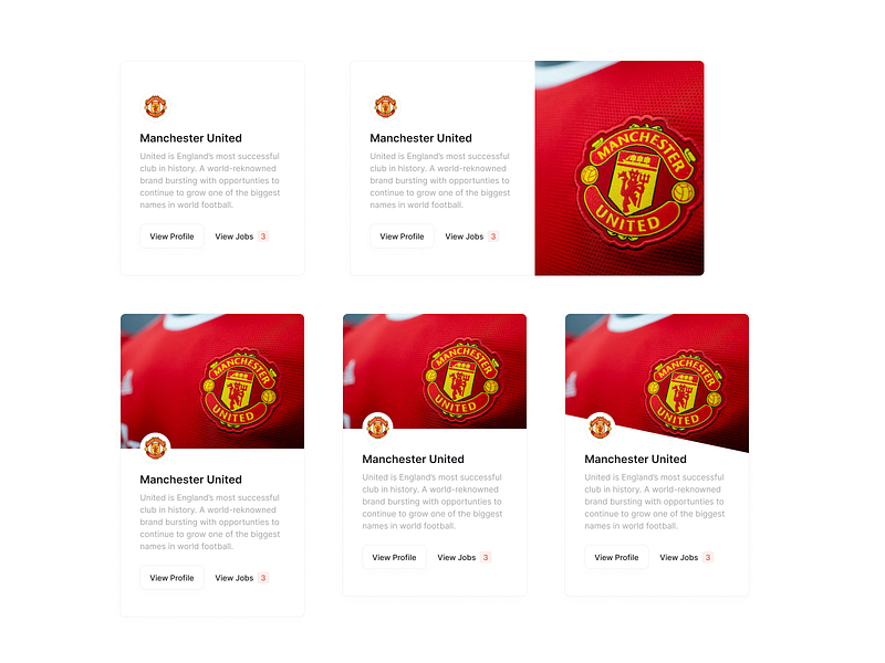 Card Format Variants card jobs manchester united sport