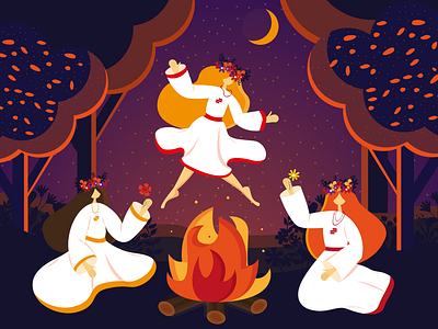 Līgo — Summer Solstice Celebration celebration holiday illustration līgo midsummer midsummers day summer zoftify