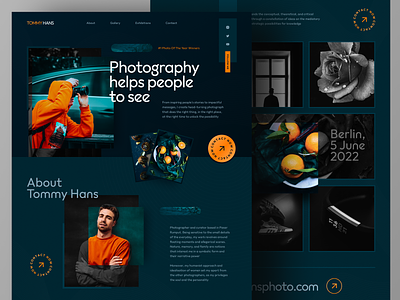 Tommy Hans - Personal Portfolio Landing Page Website creative creative direction home page landing page modern personal personal branding photo photographer photography photography portfolio portfolio portfolio website professional ui ux web web design website website design