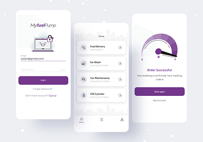 MyFuelPump - Fuel Delivery app android app car repair car wash cylinder delivery fuel home ios login petrol service sign up successful ui ux