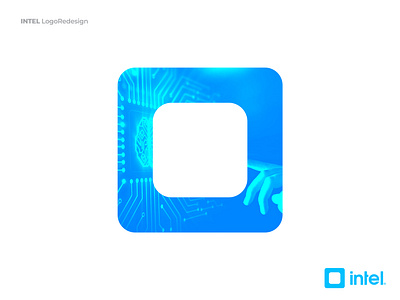 Intel Logo - Redesign Concept artificial intelligence atom blue brand identity branding clean core human interface i9 inside intel intel logo logo logomark processor square symbol ui ux xeon