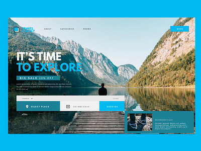 Travel agency landing page design graphic design icon landing page logotype photography simple travel agency typography ui ux web design