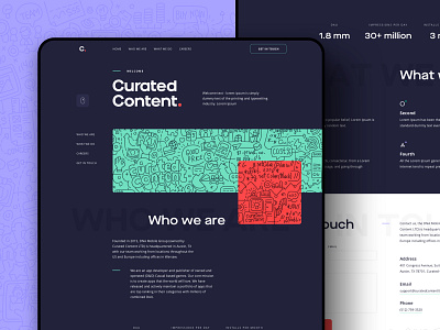 Curated Content. - Landing page android apps brand brutalism dev frontend games interaction ios layout page parallax scroll scrolling sketch ui unity ux web webflow