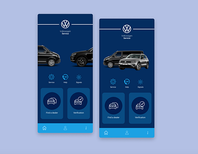Service App main screen branding design ui