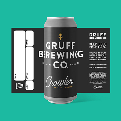 Gruff Brewing Crowler beer beer branding branding label design packagingdesign