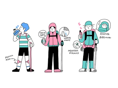 Hiking Level backpack hiking illustration mountain outdoor taiwan