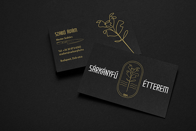 Restaurant business card branding design graphic design illustration minimal orange ux webdesign