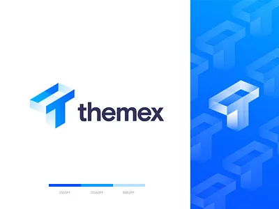 themex logo design app logo best logo designer brand branding colorful logo corporate creative logo isometric letter t logo logo design logo ideas logomark logotype modern logo overlay t logo technology logo typography logo