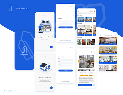 ApartmentApp apartment apartments app buy design home house illustration mobile mobile app open house ui vector