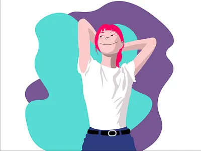 A girl with illustrator colorful design girl illustration illustrations illustrator person simple vector woman