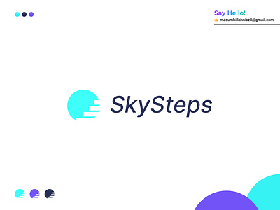 SkySteps Logo Design brand identity brand logo branding branding design career colorful logo design logo logo design logo mark logotype minimal logo minimalist minimalist logo modern logo sky skysteps logo steps success symbol