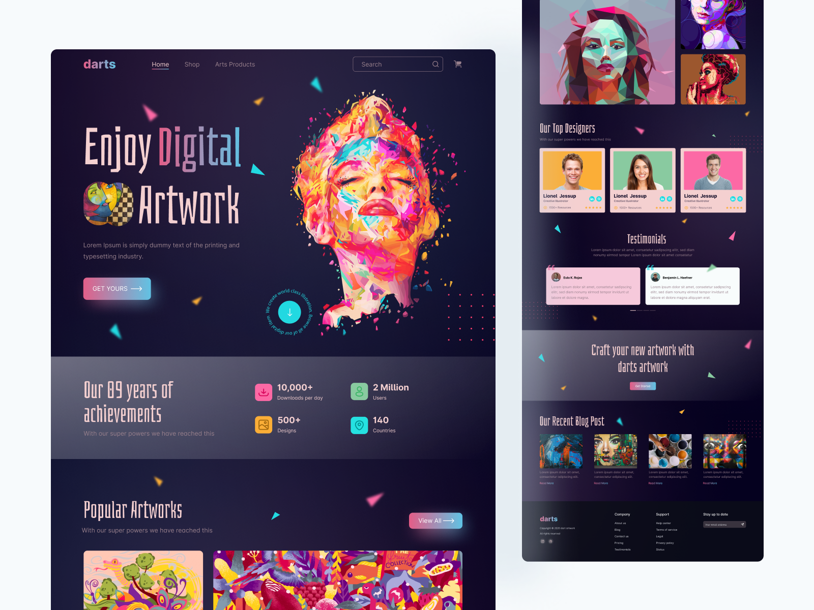 Digital Art Platform Landing Page UI/UX by SHAMIM UZZAMAN on Dribbble