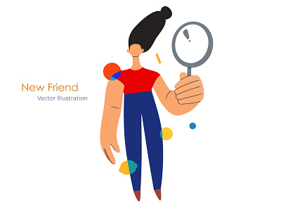 New Friend - Vector Illustration adobe illustrator app flat flat design flat illustration illustration ui vector vectorart