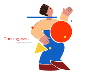 Dencing Man - Vector Illustration adobe illustrator app character dancing flat design flat illustration illustration typography ui ux vector vectorart