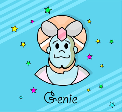 Genie adobe illustrator cartoon drawing genie illustration logo minimal vector