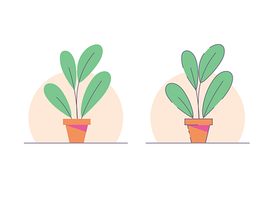 Plant Design flatdesign greenery linedesign minimal plants pot styleframe