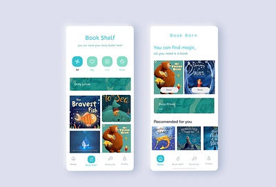 Story Books App Design for Kids app colorful creative design design illustration ui ux