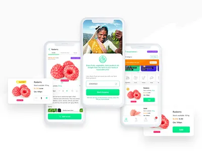 E-commerce app color design farm figma green ui design