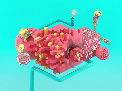 Alternate Futures 3d 3d art 3d illustration abstract animation art art direction colorful digitalart future geometry isometric isometric art isometric design isometric illustration robot space worlds