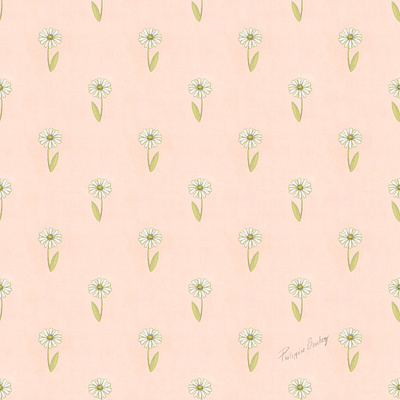 Daisy Pattern cute daisy delicate flower giftwrap gouache halfdrop repeat hand painted nostalgia repeat pattern seamless pattern serenity soft pink spring collection spring design stationery wallpaper