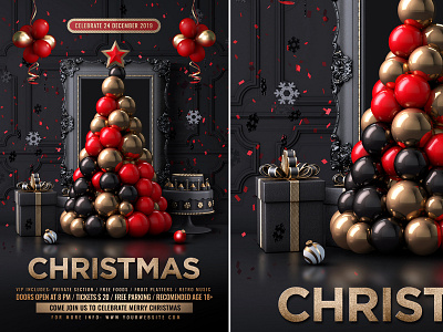 Classy Christmas Party Flyer celebration christmas christmas ball christmas eve christmas event christmas flyer christmas night christmas party christmas template christmas white party merry christmas new year flyer poster template xmas xmas flyer xmas party