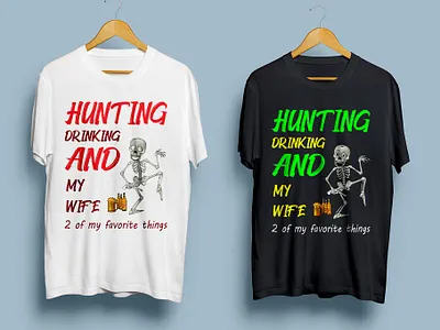 Hunting drinking and my wife 2 of favorite things design graphic design illustration illustrator logo typography
