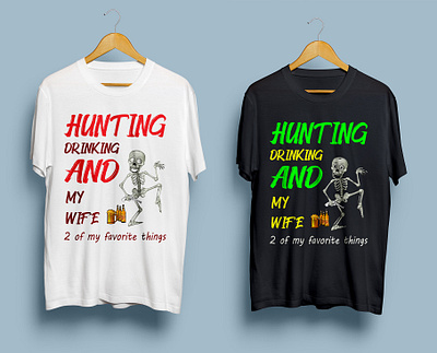 Hunting drinking and my wife 2 of favorite things design graphic design illustration illustrator logo typography