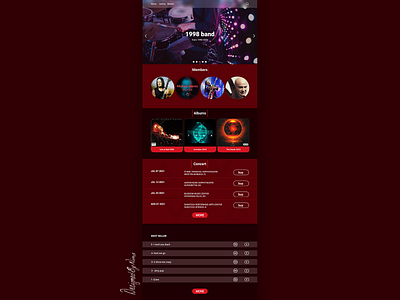 music band web adobe xd app design flat minimal music ui ux web