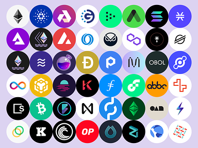 Crypto Logos [Figma library] bitcoin blockchain component components crypto ethereum figma layout logo vector