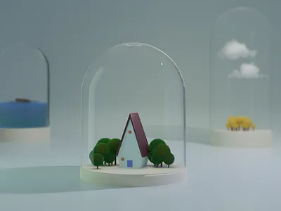 Not a glass house 3d 3d art abstract house render