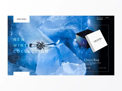 Amanda - Fine Crafted Jewels adobe xd design e commerce e commerce design e commerce website hero hero section jewellery jewels ui web design website concept xd