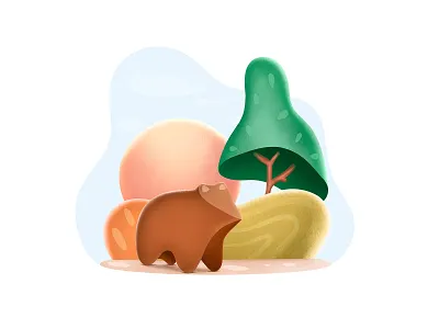 Bear 2d abstract adobe adobe illustration adobe photoshop art artwork clean colorful creative design digital art drawing flat graphic design illustration minimal modern simple vector